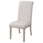 Upholstered Dining Chair With Rolled Edge Seat Back (Set of 2) - Beige