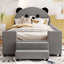 Upholstered Daybed With Bear Shaped Headboard, Hydraulic System And Breathable Fence