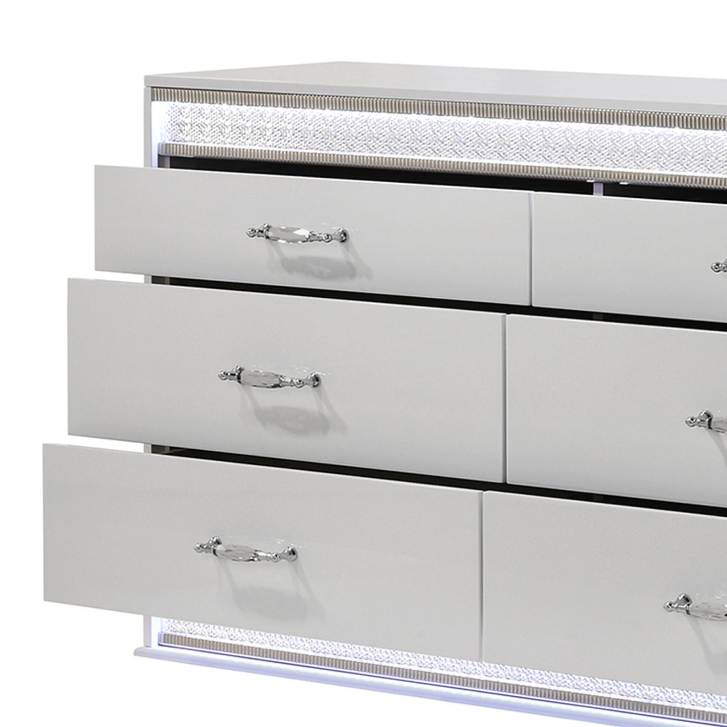 Glam - 6 Drawer Dresser & LED Lighting (Includes Dresser Only) - White