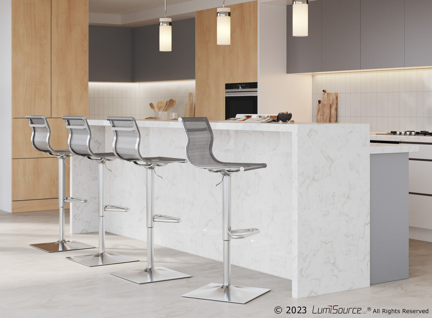 Mirage - Contemporary Adjustable Barstool With Swivel
