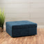 Flip Top Ottoman With Tufted Waffle Stitch And Rolling Casters - Navy Blue