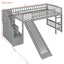 Loft Stairway Bed With 2 Drawers, Convertible Ladder And Slide