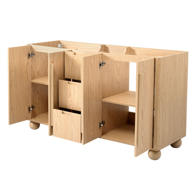 Bathroom Vanity Cabinet Only, 3 Drawers 4 Doors, Soft Close, Adjustable Shelf - Wood