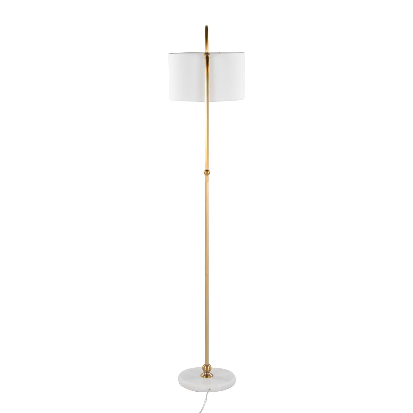 Leslie - Glam / Art Deco Floor Lamp - Gold / White