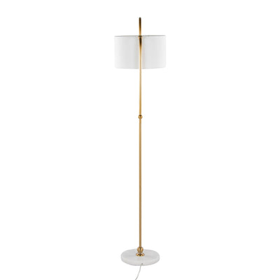 Leslie - Glam / Art Deco Floor Lamp - Gold / White
