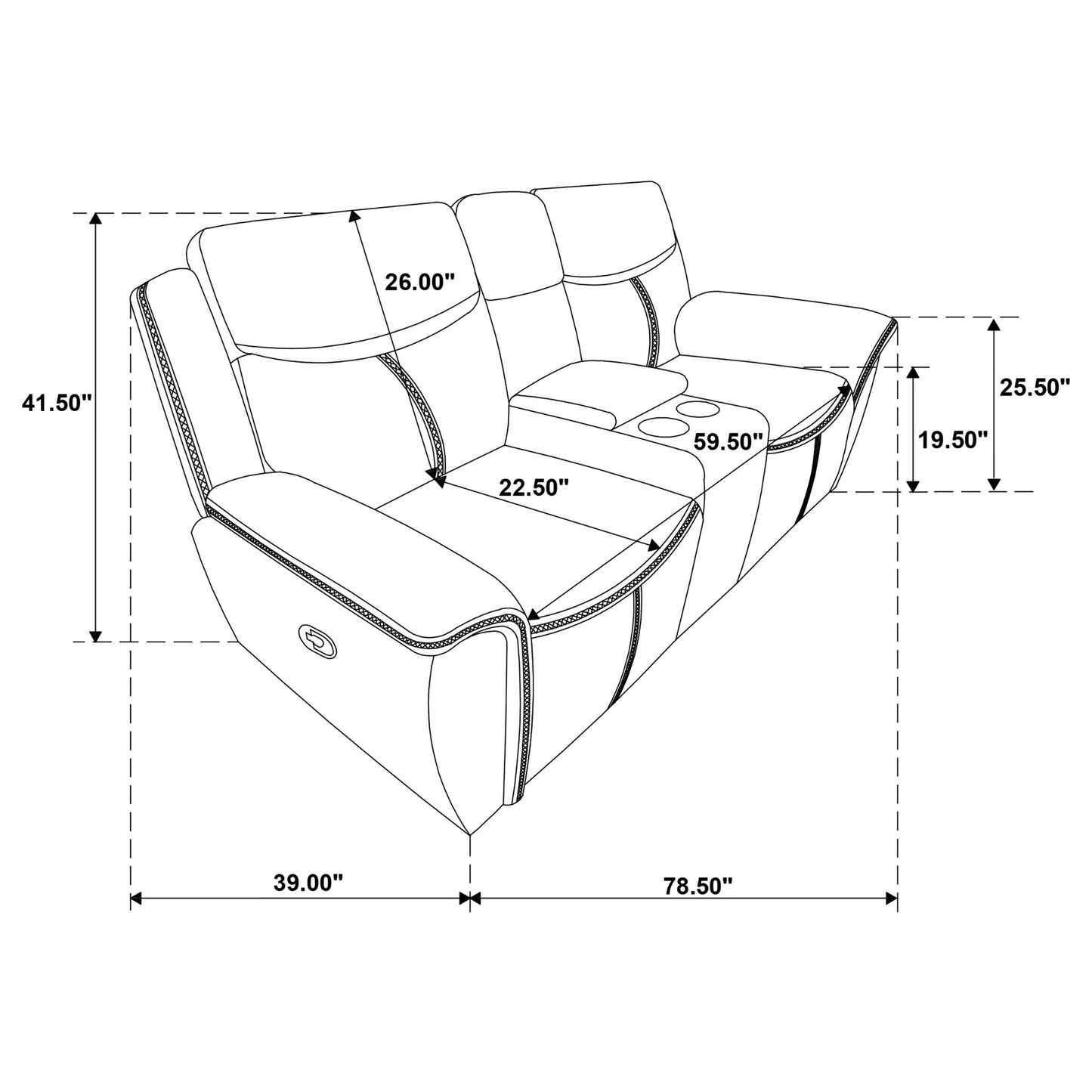 Stanwicke - Motion Reclining Loveseat With Console - Blue