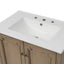 Vintage Bathroom Vanity With Ceramic Sink, Adjustable Shelves