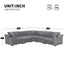 Convertible L Shaped Sectional Corner Couch With Armrest Storage Cup Holders USB Charger, Irregular Corner Oversized Comfy Modular Sofa
