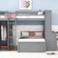 Loft Bed With A Twin Size Standalone Bed, Shelves, Desk, And Wardrobe