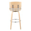 Lombardi - Mid Century Modern Fixed Height Barstool With Swivel With Round Footrest (Set of 2)