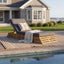 Chaise Lounge Set With 4 Fold Cushion And Built In Headrest