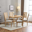 French Country Dining Chair With Rectangular Cane Backrest And Smooth Upholstered Seating