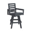 Outdoor Swivel Bar Chair, Ladderback With Wide & Thickened Frame