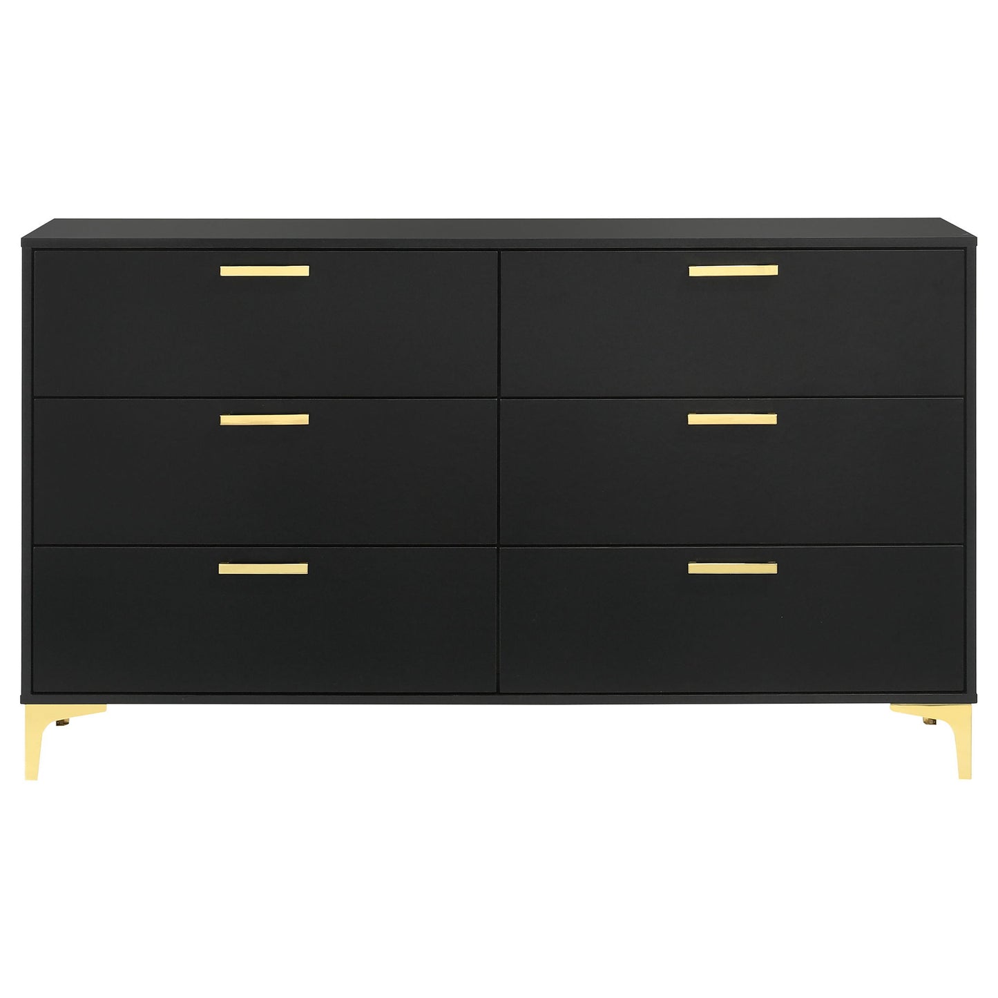 Lexie - 6 Drawer Rectangular Dresser - Black