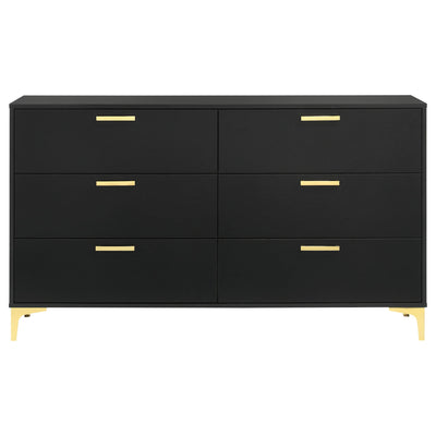 Lexie - 6 Drawer Rectangular Dresser - Black