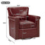 Swivel Accent Chair With Rolled Arm, Sewn Pillow Back, Nailhead Trim For Living Room