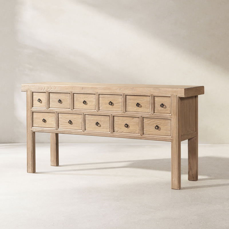 Bellamy Heritage - 11 Drawer Table With Open Base - Brown
