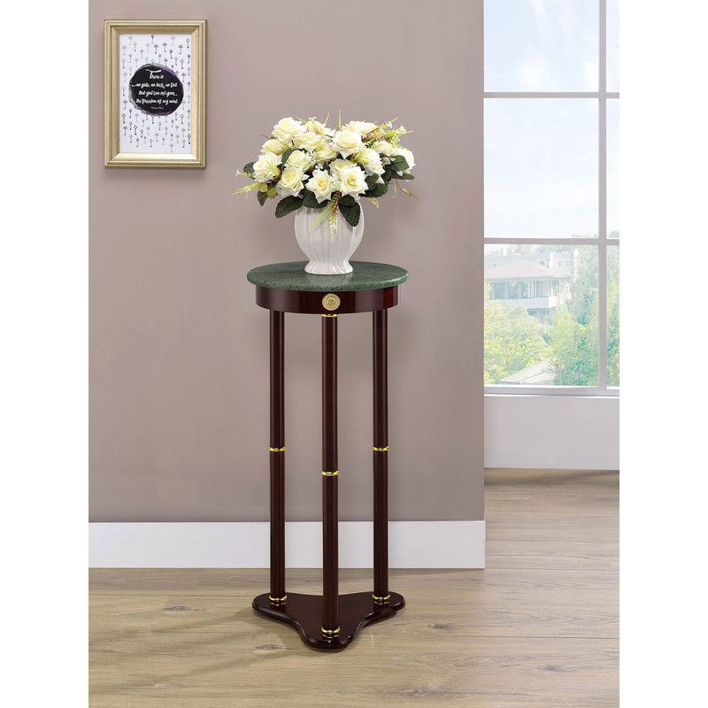 Elna - Accent Side Table With Round Top Plant Stand - Brown