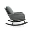 Modern 3 Piece Outdoor Seating Set With Cushioned Rattan Rocking Chairs And Wooden Accent Table