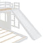 Loft Bunk Bed With Playhouse, Farmhouse, Ladder, Slide And Guardrails