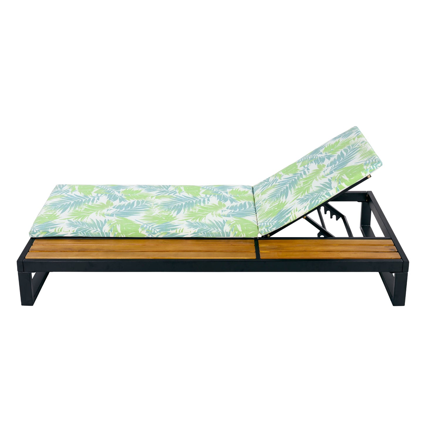 Chaise Lounge Set, 5 Position Adjustable, Flat Side Surface Storage