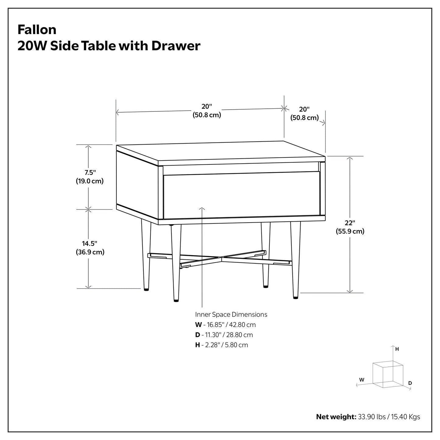 Fallon - End Table With Drawer - Natural