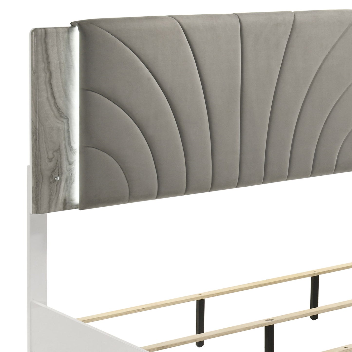 Jazz - Platform Bed With LED Upholstered Headboard