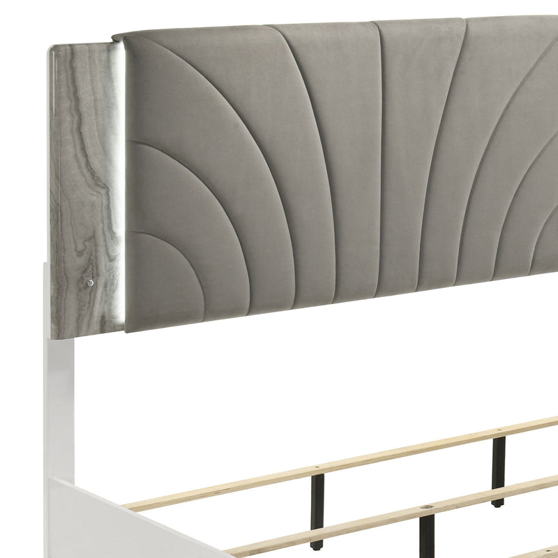 Jazz - Platform Bed With LED Upholstered Headboard