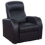 Greenfield - 4 Seater Home Theater With Wedge Console Recliners With Built In Storage And Cup Holders - Black