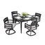 Outdoor Modern Dining Set, Chairs Sunbrella Cushioned And Dining Table With Umbrella Hole