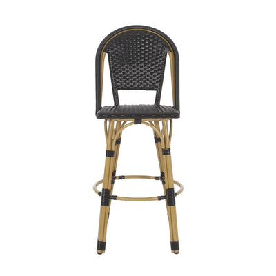 Outdoor Rattan And Aluminum French Barstools (Set of 2)