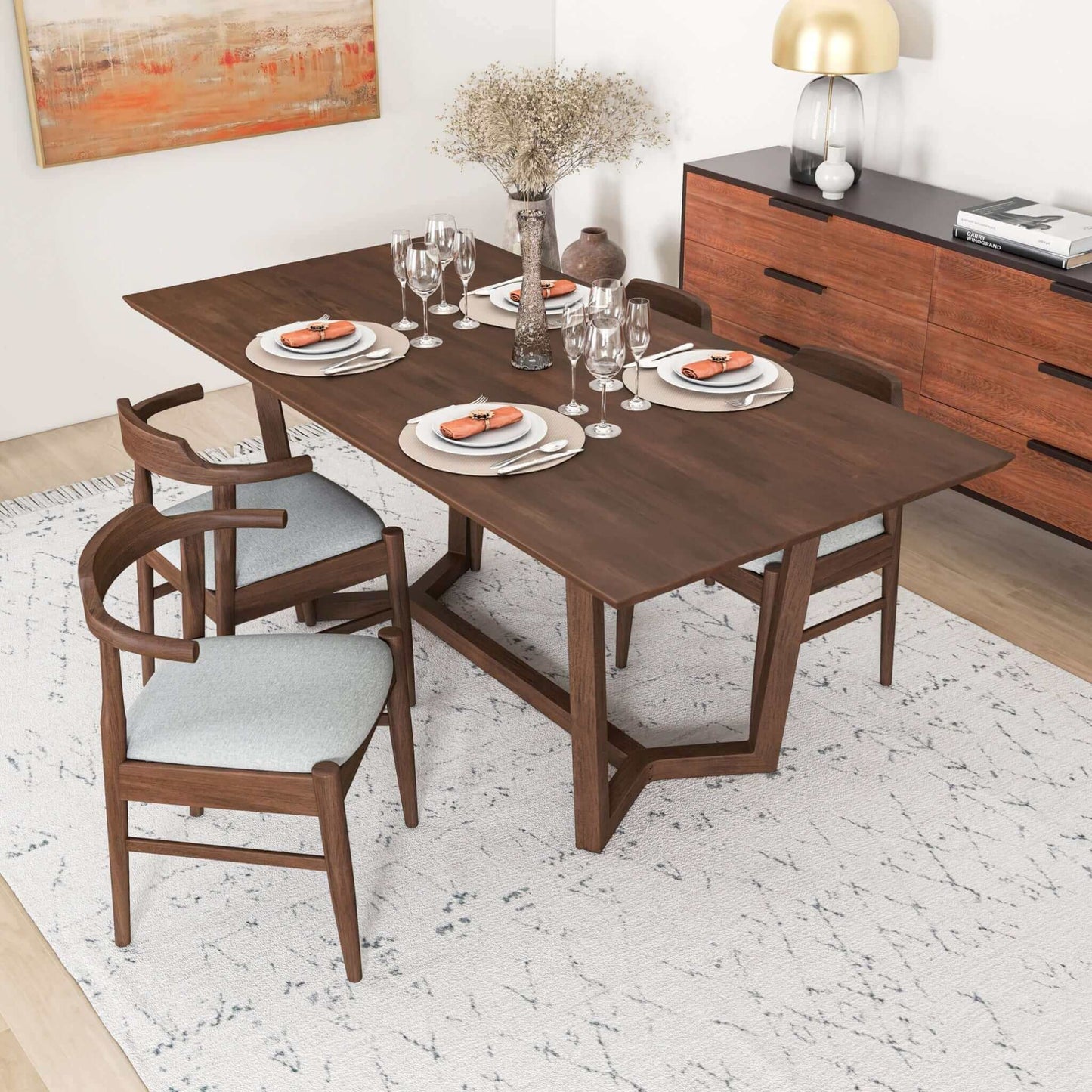 Marina - Dining Table And 4 Side Chairs - Oak