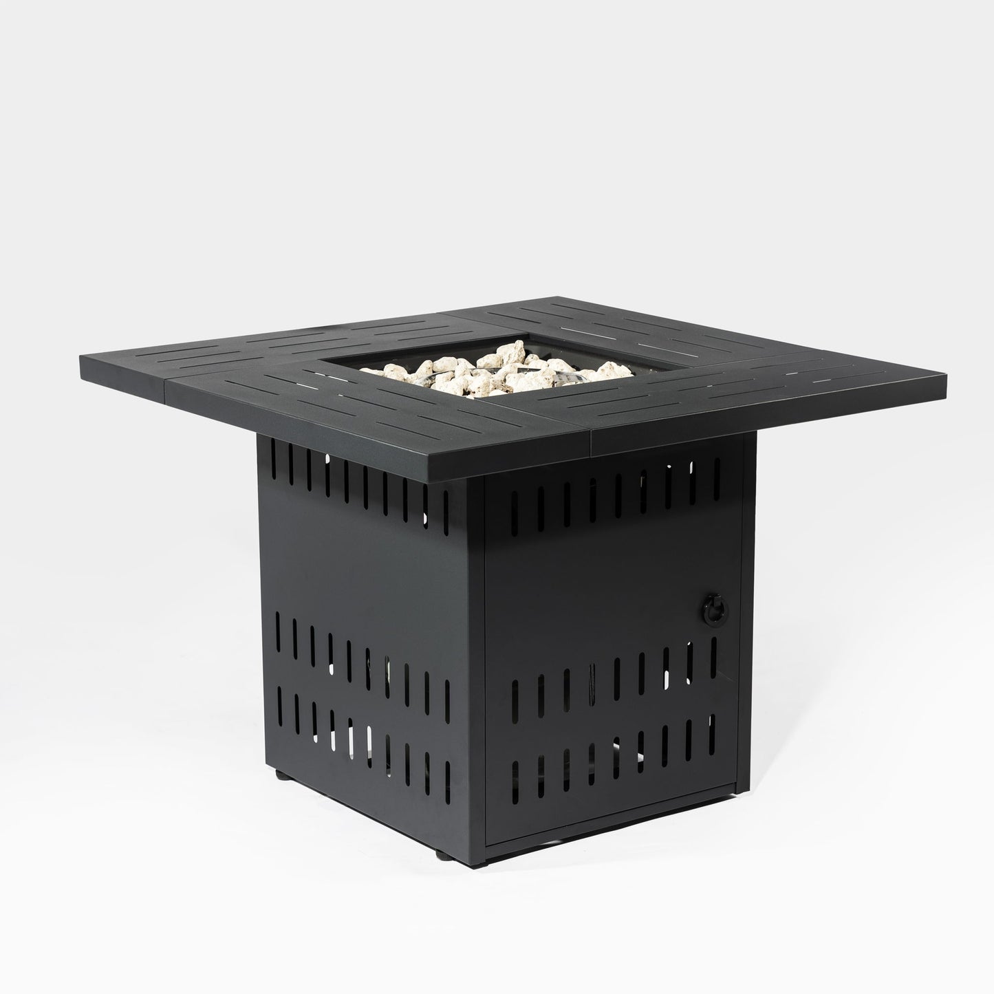 Propane Gas Fire Pit Table, 50000 Btu, Rectangular For Outside - Black