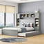 Bed With All In One Cabinet, Shelf And Sockets, Twin Long Trundle