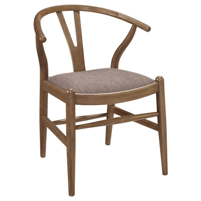 Guinea - 5 Piece Dining Set With Round Table And Upholstered Chairs - Walnut