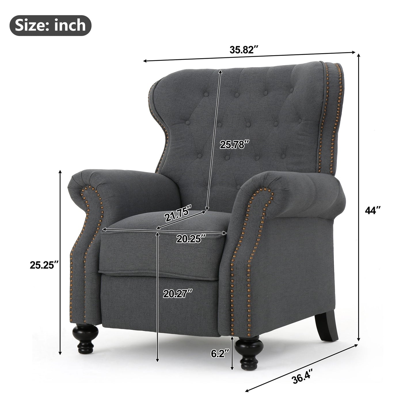Modern Manual Push Back Recliner Chair