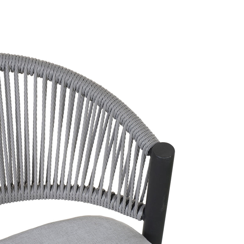 Outdoor 26" Counter Height Metal Frame Counter Stools With Scallop Shaped Backrest & Water Resistant Cushions