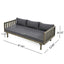 Claremont - 3 Seater Daybed Teak Acacia Wood Water Resistant Cushions