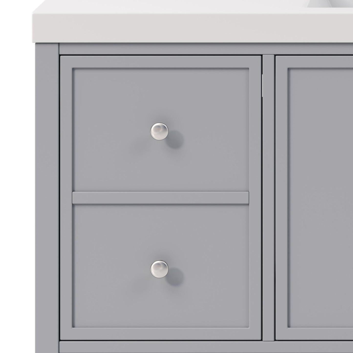 Bathroom Vanity With Separate Sink, Soft Close Doors And 4 Drawers