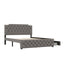 Upholstered Platform Bed With 2 Drawers And 2 Sets Of USB Ports On Each Side, Fabric