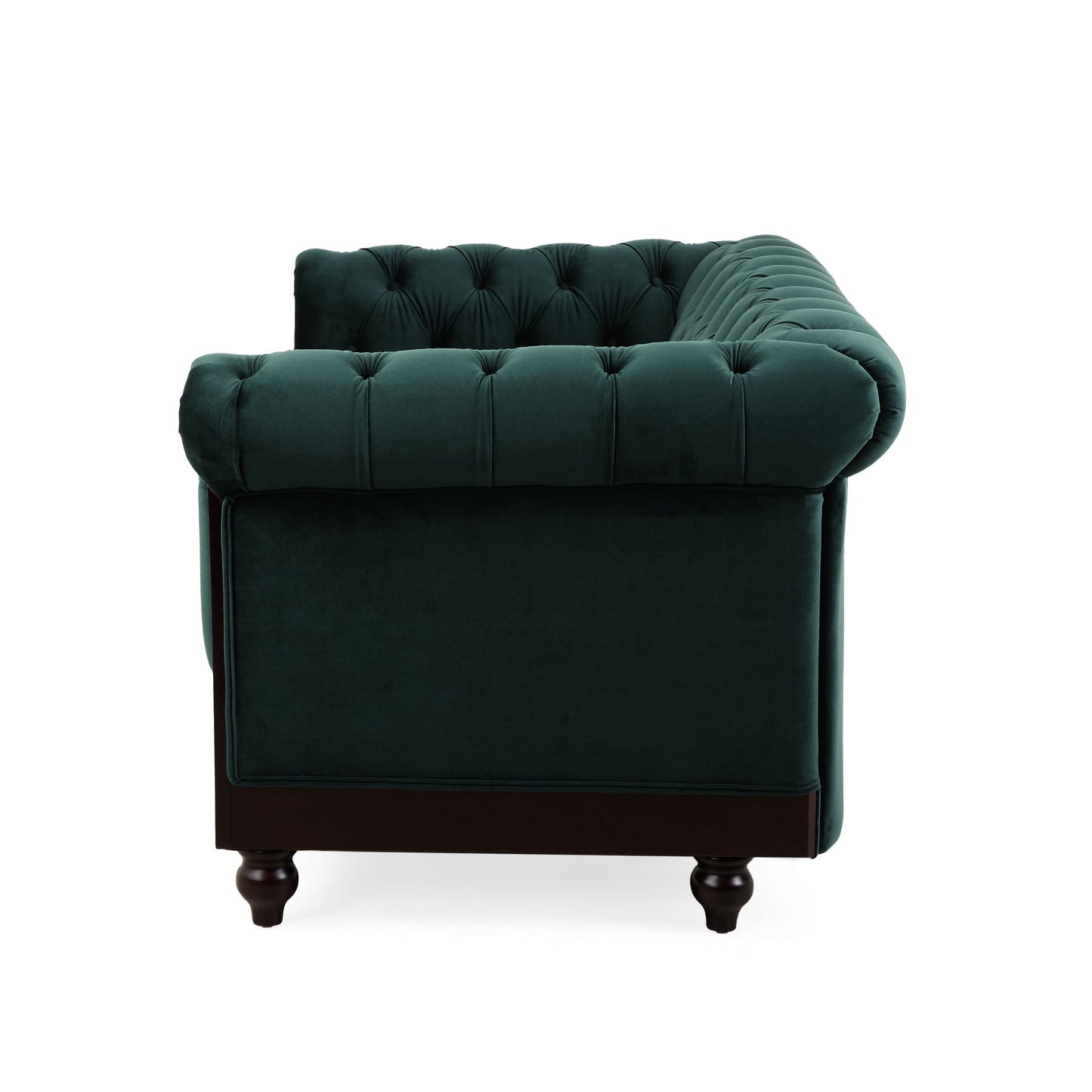 Chesterfield Loveseat Sofa, 2 Person Rolled Arm Upholstered Couch