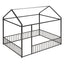 Metal Bed House Bed Frame With Fence