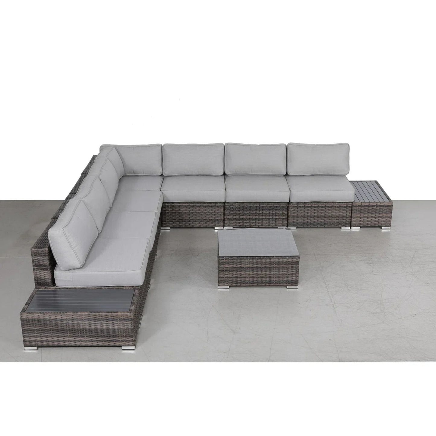 Wicker Sectional Seating Group With Cushions
