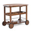 Wood And Aluminum Bar Cart With 2 Shelves - Oak / Silver