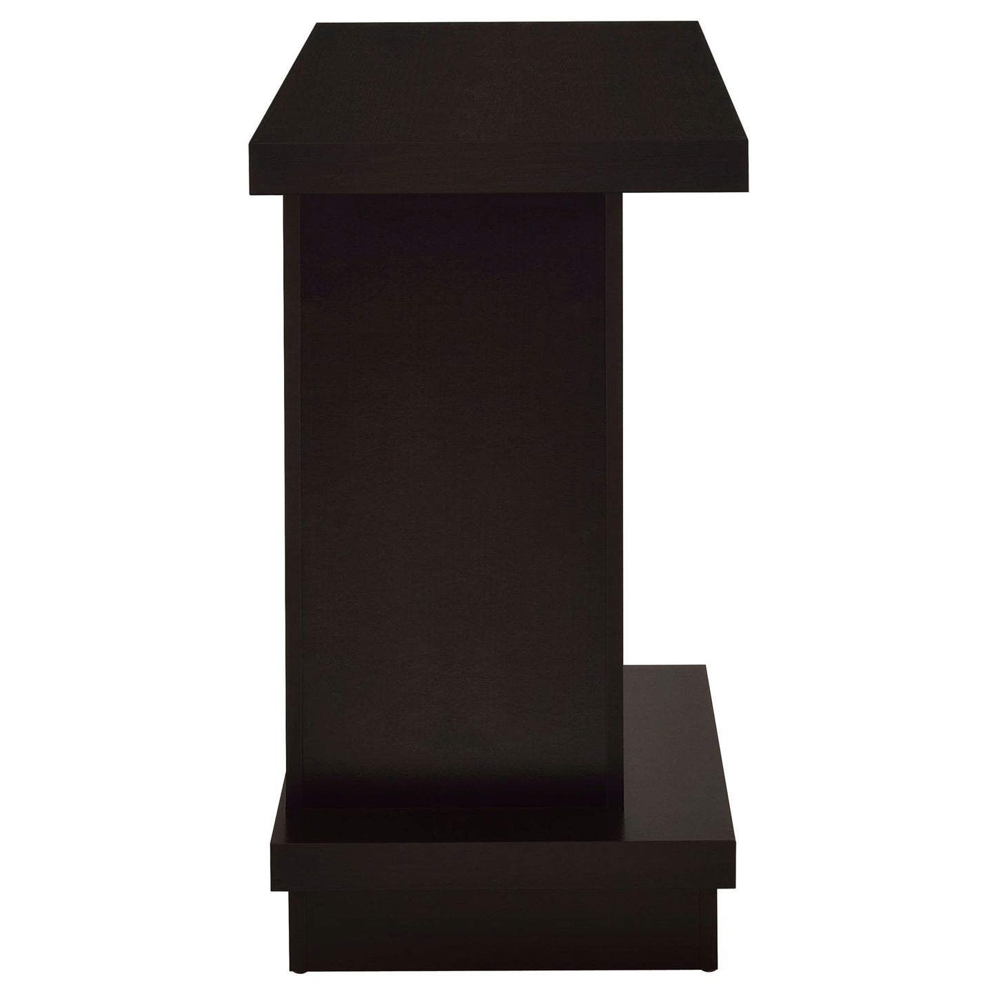 Fiona - Pedestal Console Table With Geometric Design - Cappuccino
