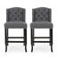 Vienna - Fabric Tufted Counter Stool With Nailhead Accents (Set of 2)
