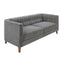 Modern 3 Seater Sofa, Upholstered Couch With Curved Armrests