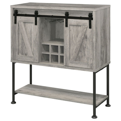 Hovander - Sliding Door Bar Cabinet - Gray