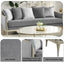 Fernando - Sofa With 5 Pillows - Champagne / Gray