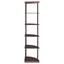 Corner Bookcase With 5 Shelves, Compact Design For Living Room - Cappuccino